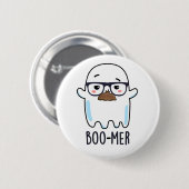 Boo-mer Funny Funny Middle Aged Ghost Pun Button (Vorne & Hinten)