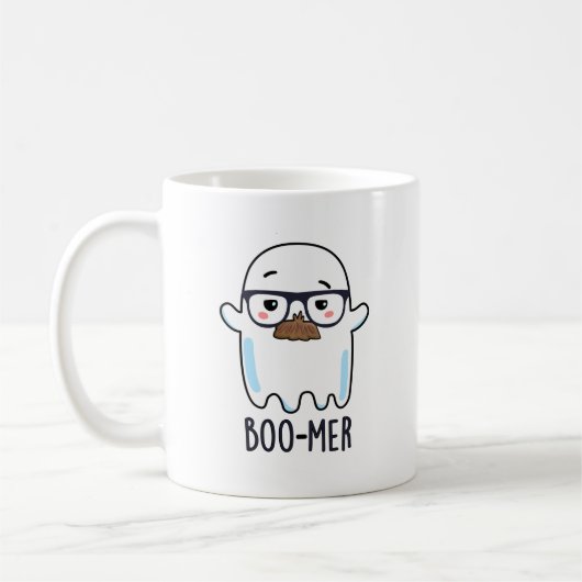 Boo-mer Funny Funny Middle Aged Ghost Pun Kaffeetasse (Links)