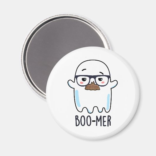 Boo-mer Funny Funny Middle Aged Ghost Pun Magnet (Vorderseite/Rückseite)