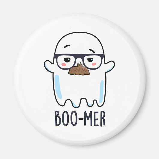 Boo-mer Funny Funny Middle Aged Ghost Pun Magnet (Vorne)