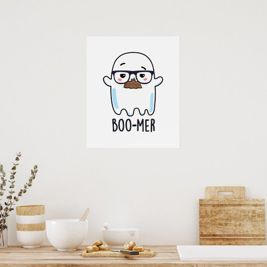 Boo-mer Funny Funny Middle Aged Ghost Pun Poster (Küche)