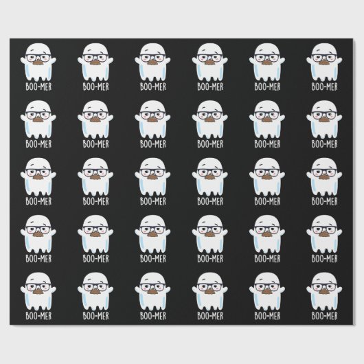 Boo mer Funny Middle Aged Ghost Pun Dark BG Geschenkpapier (Flach)