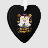 Boo Mine Forever Cute Ghosts Black Cat Love Hallow Ornament (Vorderseite)