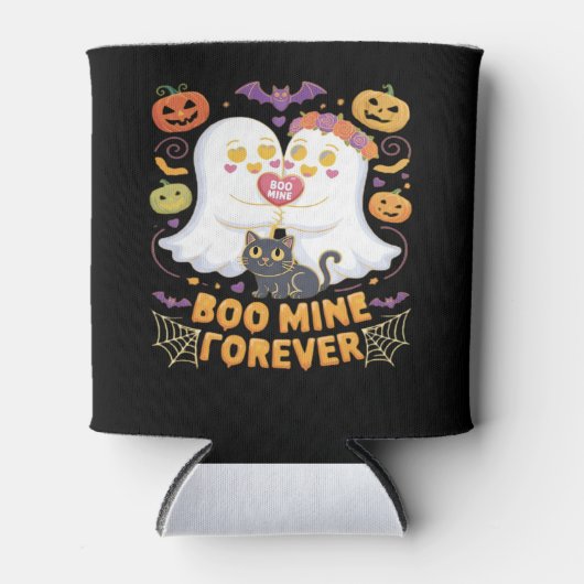 Boo Mine Forever Niedlich Ghosts Black Cat Liebe H Dosenkühler (Vorderseite)