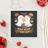 Boo Mine Forever Niedlich Ghosts Black Cat Liebe H Serviette (Beispiel)