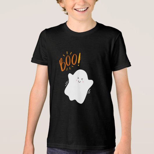 Boo Minimalistisch Ghost Halloween T - Shirt (Vorderseite)