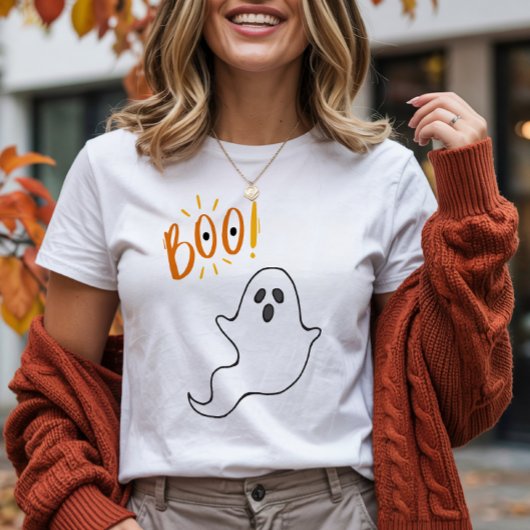 Boo Minimalistisch Ghost Halloween T - Shirt
