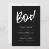 Boo Minimalistisch Halloween-Party Einladung (Vorderseite)