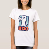 Boo missbilligt Grumpy Halloween Ghost-Design T-Shirt (Vorderseite)