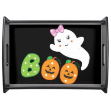 BOO MIT ORANGE PUMPKINS & NIEDLICH WHITE GHOST