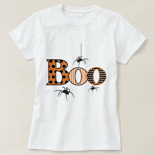 BOO mit Spiders Halloween T-Shirt (Design vorne)