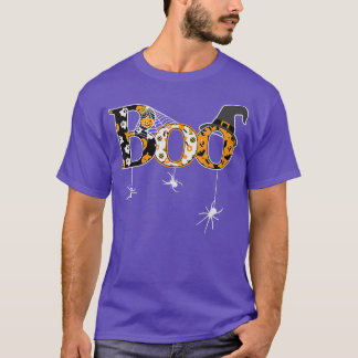 Boo mit Spinnen und Hexenhut Halloween 39 773 T-Shirt