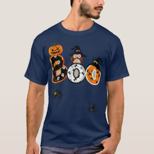 Boo mit Spinnen und Hexenhut Halloween Pumpkin K T-Shirt