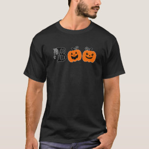 Boo mit Spinnen und Kürbiskostüm glücklich hallow T-Shirt