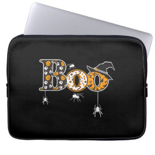 Boo mit Spinnen und Rotzhut Halloween Laptopschutzhülle