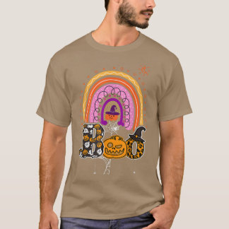 Boo mit Spinnen und Rotzhut Halloween Regenbogen 3 T-Shirt