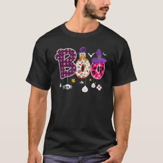 Boo mit Spinnen und Rotzhut Halloween T-Shirt