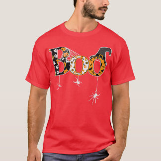 Boo mit Spinnen und Rotzhut Halloween T - Shirt77 T-Shirt