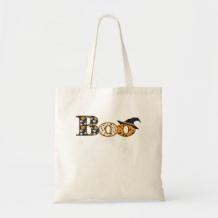 Boo mit Spinnen und Rotzhut Halloween Tragetasche
