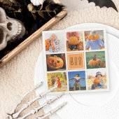 Boo Modern Halloween Foto Collage Serviette