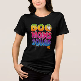 BOO Moms Squad Halloween Ghost & Pumpkin Tie-Dye Tri-Blend Shirt