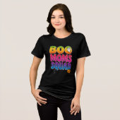BOO Moms Squad Halloween Ghost & Pumpkin Tie-Dye Tri-Blend Shirt (Vorderseite voll)