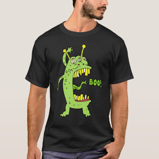 Boo Monster Alien Halloween T-Shirt (Vorderseite)
