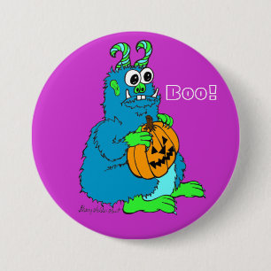 Boo-Monster mit Kürbis-Button Button