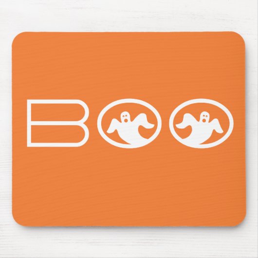 Boo Mousepad, Orange und Weiß Mousepad (Vorne)