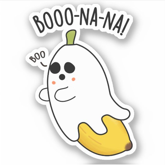 Boo-nana Funny Ghost Banana Pun Aufkleber (Vorderseite)