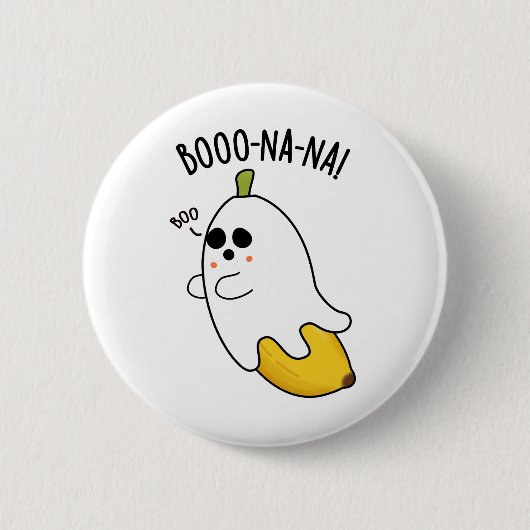 Boo-nana Funny Ghost Banana Pun Button (Vorderseite)