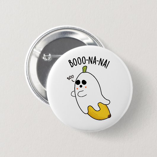 Boo-nana Funny Ghost Banana Pun Button (Vorne & Hinten)