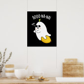 Boo-nana Funny Ghost Banana Pun Dark BG Poster (Küche)