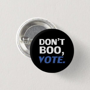 "Boo nicht, stimme" Halloween, Wahl schwarz blau Button