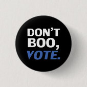 "Boo nicht, stimme" Halloween, Wahl schwarz blau Button (Vorderseite)