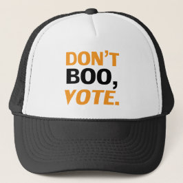 "Boo nicht, vote" schwarz-orange weißes Halloween Truckerkappe