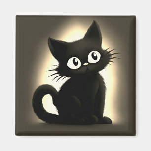 Boo Niedlich Black Cat Halloween Magnet