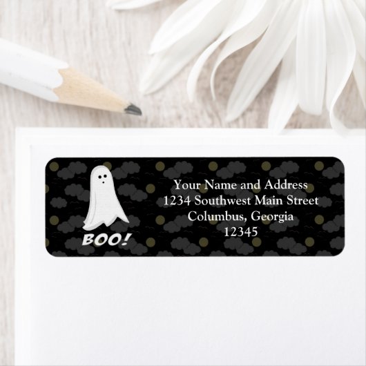 Boo, Niedlich Ghost Black und White (Insitu)