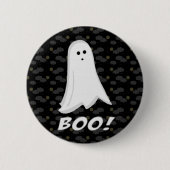 Boo, Niedlich Ghost Black und White Button (Vorderseite)