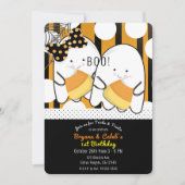 Boo Niedlich Ghost Twins Halloween Party Einladung (Vorderseite)