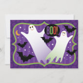 Boo! Niedlich Ghosts Halloween-Party Einladung (Vorderseite)