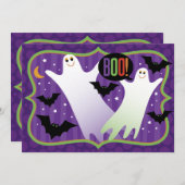 Boo! Niedlich Ghosts Halloween-Party Einladung (Vorne/Hinten)