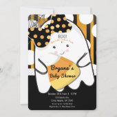 Boo Niedlich Girl Ghost Halloween Kinderdusche Einladung (Vorderseite)