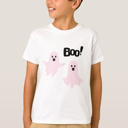 Boo Niedlich Halloween Pink Ghosts Spooky T-Shirt (Vorderseite)