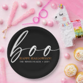 Boo Niedlich Happy Halloween Black Pappteller (Party)