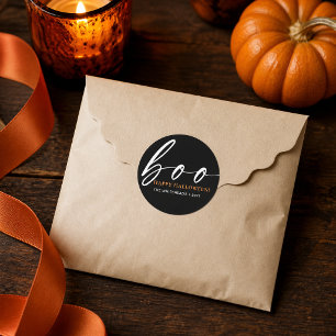 Boo Niedlich Happy Halloween Black Runder Aufkleber