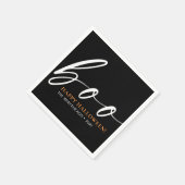 Boo Niedlich Happy Halloween Black Serviette (Ecke)