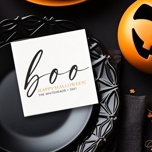 Boo Niedlich Happy Halloween White Serviette
