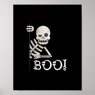 Boo! Niedlich Hiding Peekaboo Beängstigend Kids Ha Poster
