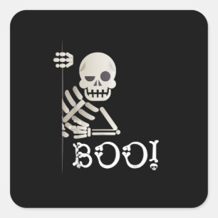Boo! Niedlich Hiding Peekaboo Beängstigend Kids Ha Quadratischer Aufkleber